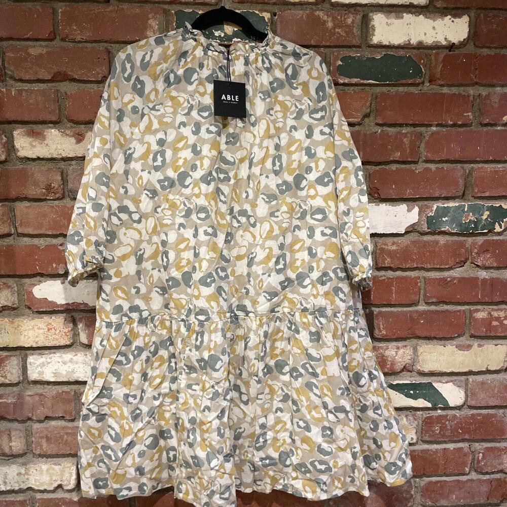 ABLE Hannah Raglan Flounce Floral 100% Cotton Dress   NWT $150 msrp - Picture 7 of 9